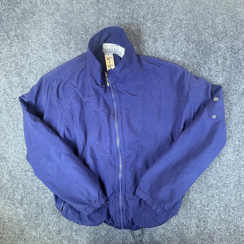 East West Windbreaker Jacket Mens XL Navy Blue Long Sleeve Mock Neck Full Zip